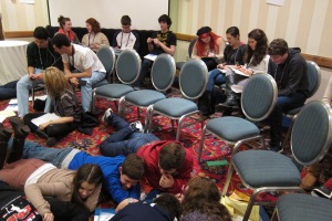 Students Preparing a Mock Legislative Campaign at the RAC's L'Taken Social-Action Seminar